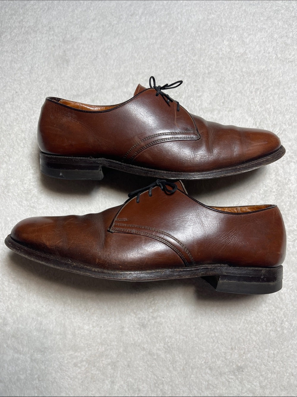 Regal Men's Brown Leather Derby Shoes — Classic Lace-Up Size 9 B